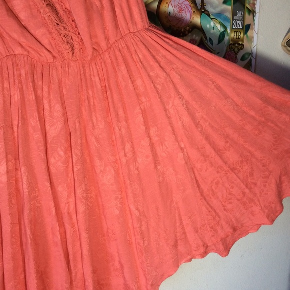 SOLD FILLMORE Free People Salmon Sheen Lace Dress - Picture 5 of 8